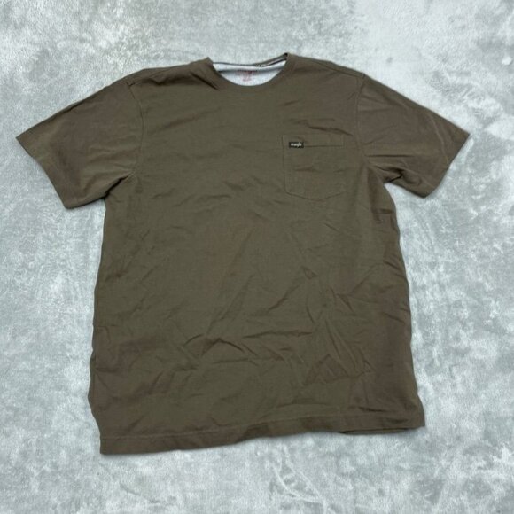 Wrangler Mens Brown Pocket Tee Large 100% Cotton Casual Shirt a0739 - Picture 1 of 7